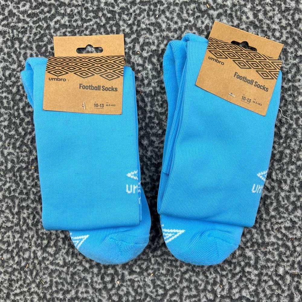 Umbro Football Soccer Socks Sky Blue Men Large (10-13) 2 Pairs New